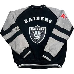 Oakland Raiders NFL 90’s Vintage Suede Bomber Jacket